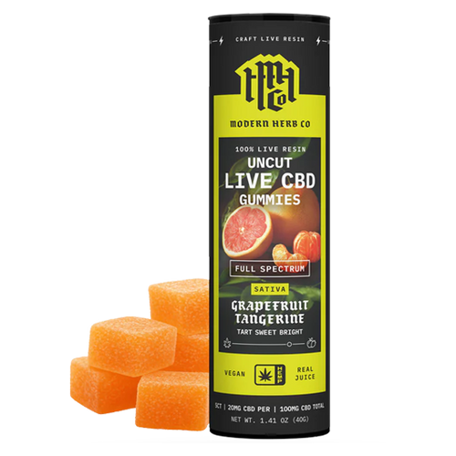 CBD Live Resin Gummies: Grapefruit Tangerine (Sativa) - 5ct