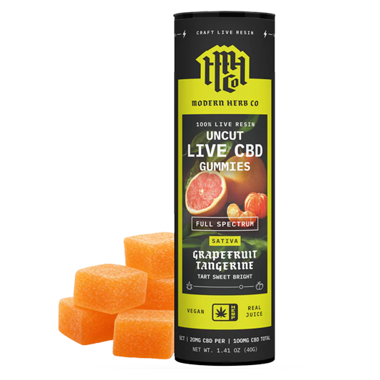 CBD Live Resin Gummies: Grapefruit Tangerine (Sativa) - 5ct