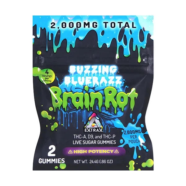 Delta Extrax Brain Rot Gummies | (2ct) 2000mg